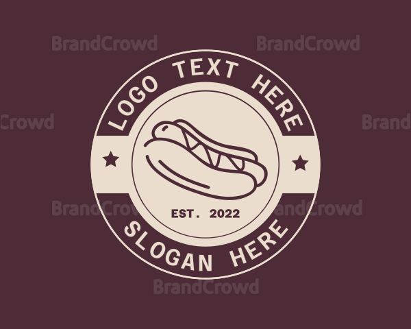 Hipster Hot Dog Restaurant Logo
