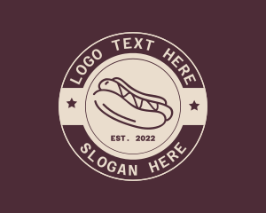 Food Stall - Hipster Hotdog Restaurant logo design