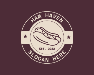 Ham - Hipster Hot Dog Restaurant logo design