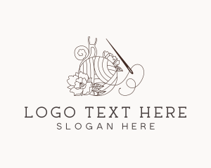 Handmade - Floral Sewing Tailor logo design