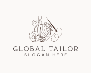 Floral Sewing Tailor logo design