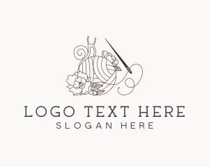 Knitter - Floral Sewing Tailor logo design