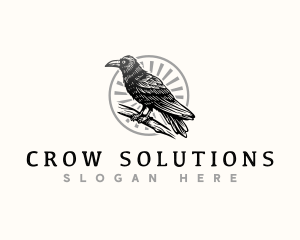 Crow Bird Animal logo design