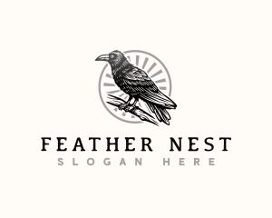 Crow Bird Animal logo design