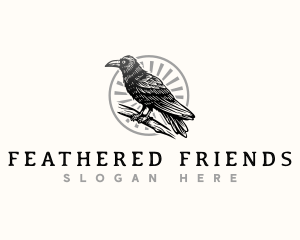 Crow Bird Animal logo design