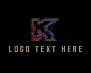 Malfunction - Gradient Glitch Letter K logo design