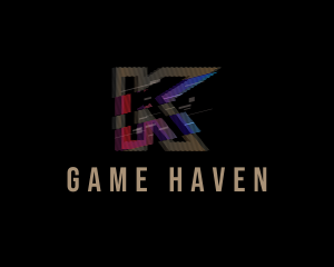 Gaming - Gradient Glitch Letter K logo design
