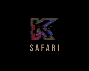 Pixel - Gradient Glitch Letter K logo design