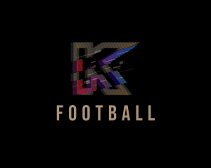 Bar - Gradient Glitch Letter K logo design