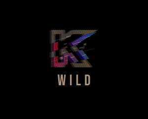 Stream - Gradient Glitch Letter K logo design