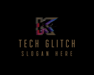 Malfunction - Technology Glitch Letter K logo design