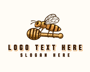 Black Wings - Honey Bee Dipper logo design