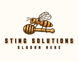 Sting - Honey Bee Dipper logo design