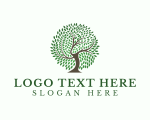 Woods - Eco Leaf Tree logo design