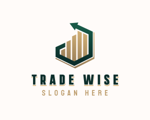 Trader - Arrow Graph Investment Growth logo design