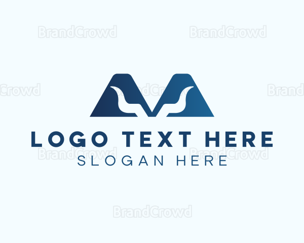 Antler Horns Letter M Business Logo