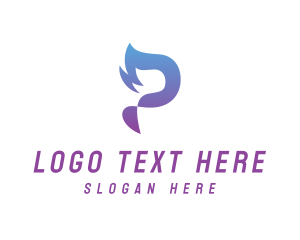 Yoga - Abstract Leaf Letter P logo design