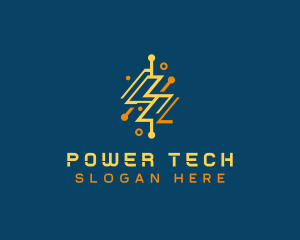 Tech Energy Power Charge logo design