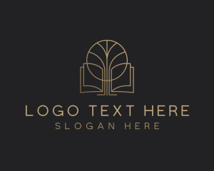 Library - Tree Book Knowledge logo design