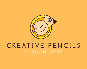 School Pencil Bird  logo design