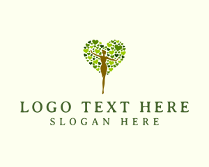 Vegan - Heart Woman Nature logo design
