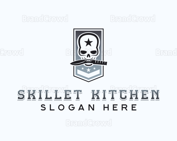 Knife Combat Skull Logo