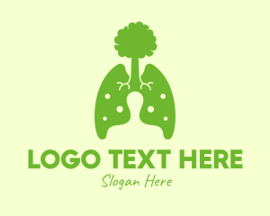 Pulmonologist - Green Eco Lungs Tree logo design