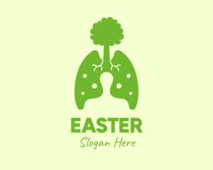 Green Eco Lungs Tree Logo