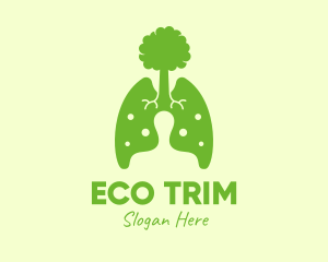 Green Eco Lungs Tree logo design