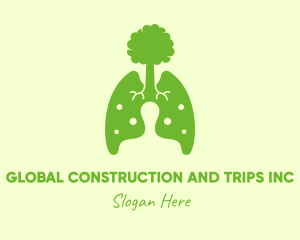 Health - Green Eco Lungs Tree logo design