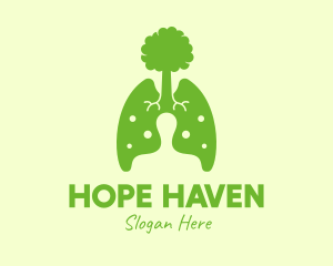 Pulmonologist - Green Eco Lungs Tree logo design