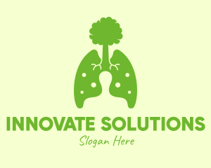 Respiratory System - Green Eco Lungs Tree logo design