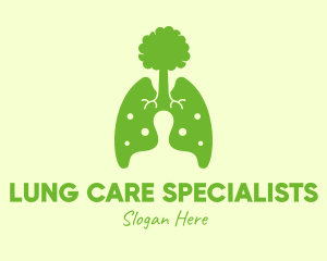 Green Eco Lungs Tree logo design