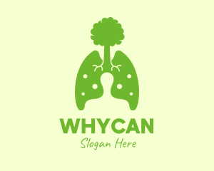 Respiratory System - Green Eco Lungs Tree logo design