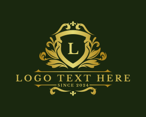 Expensive - Elegant Ornate Shield Crest logo design