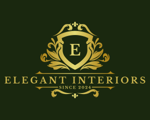 Elegant Ornate Shield Crest logo design