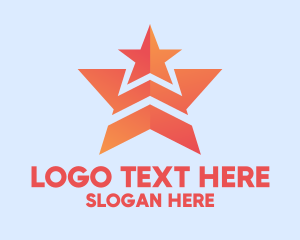 Talent Agency - Orange Double Star logo design