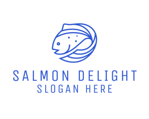 Salmon - Fish Seafood Salmon logo design