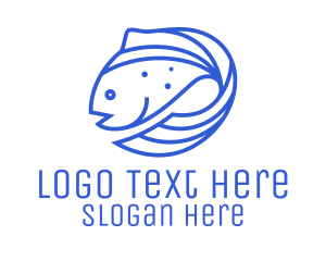 Fish - Blue Fish Seafood logo design