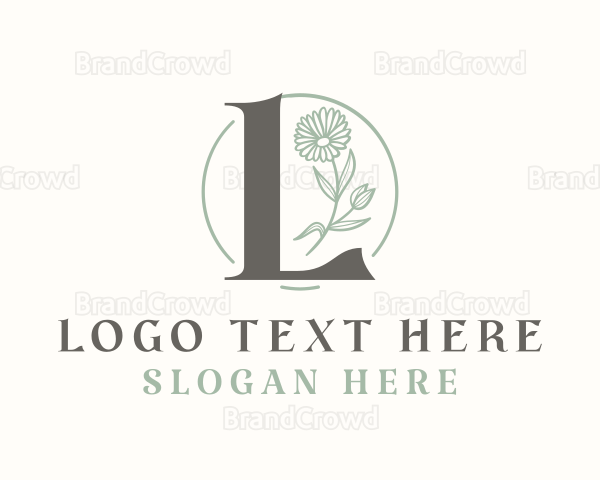 Daisy Flower Lettermark Logo