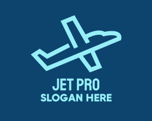 Jet - Blue Jet Takeoff logo design