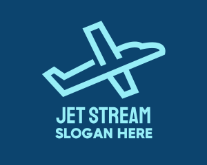 Jet - Blue Jet Takeoff logo design