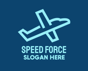 Blue Jet Takeoff logo design