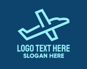 Airport - Blue Jet Takeoff logo design