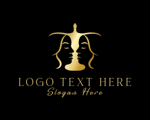 Woman - Gold Scale Face logo design