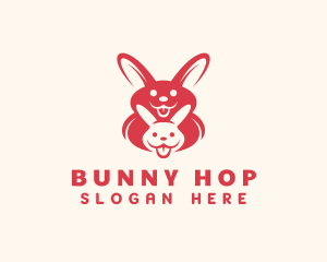 Red Happy Bunny logo design