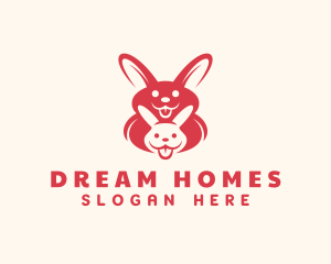 Baby Store - Red Happy Bunny logo design