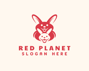 Red Happy Bunny logo design