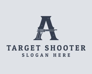 Shooter - Cowboy Revolver Pistol logo design