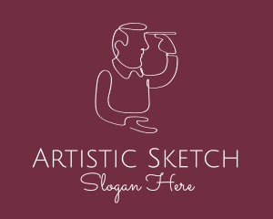 Drawing - Human Draw Monoline logo design